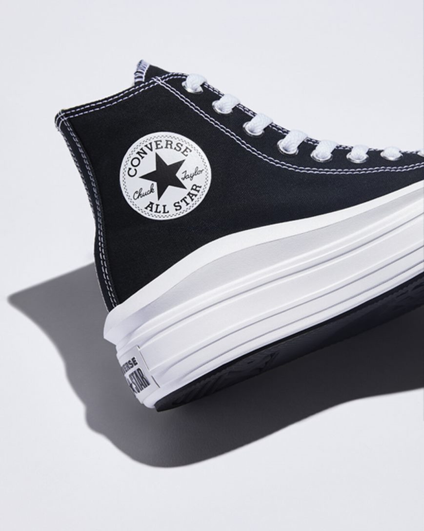 Topanky Na Platforme Converse Chuck Taylor All Star Move Vysoke Damske Čierne Béžové Biele | SK DJHPE5